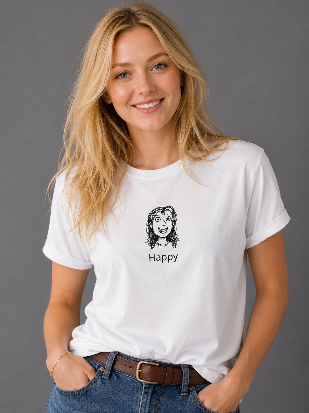 Happy Gal - Heavyweight Crewneck T-shirt
