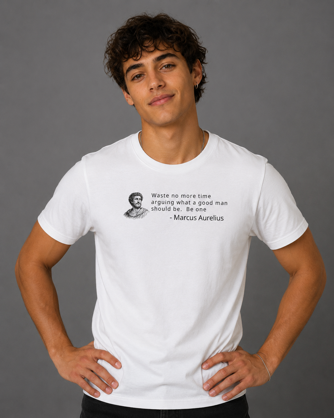 Marcus Aurelius Good Man - Heavyweight Crewneck T-Shirt