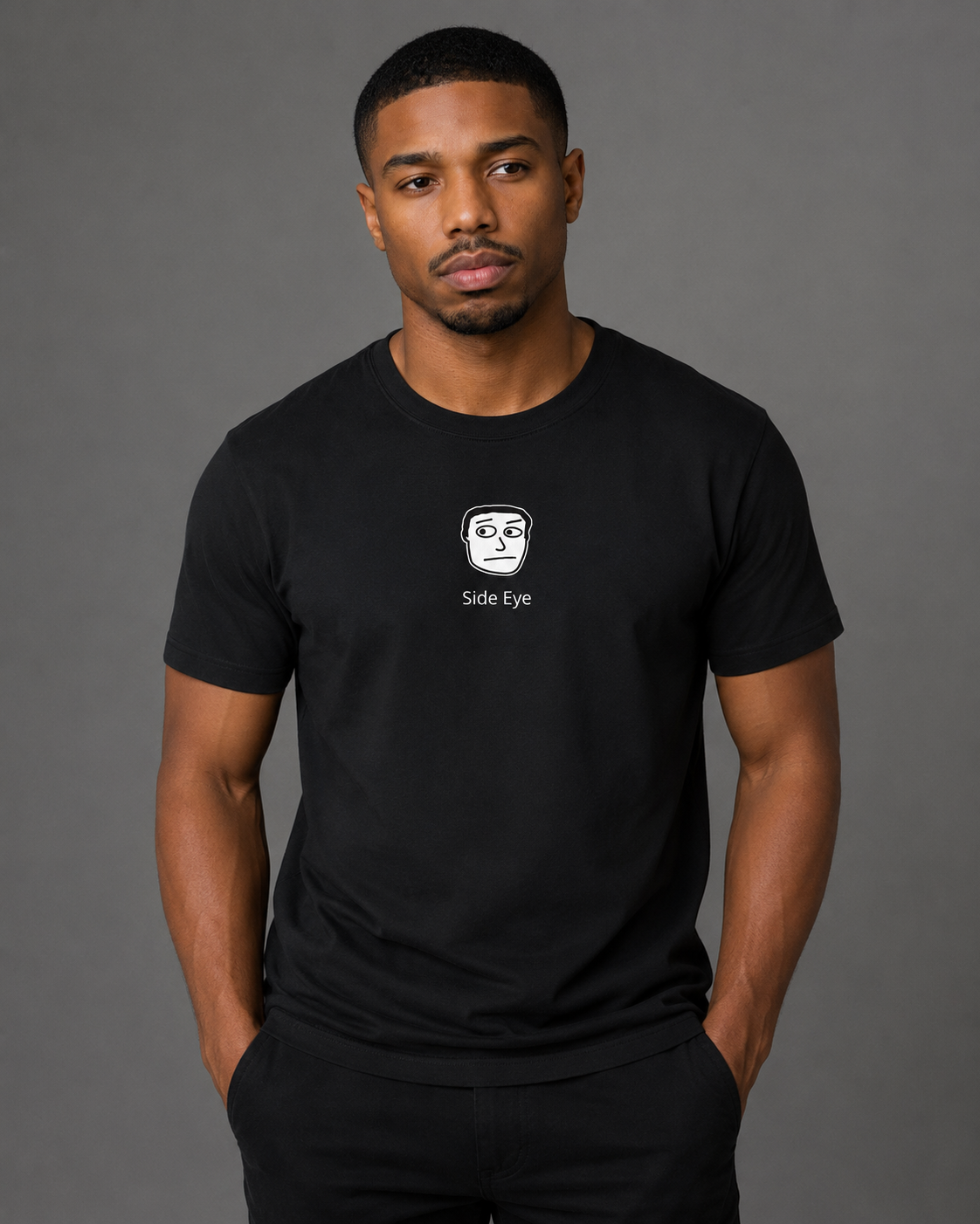 Side Eye - Black or Navy Heavyweight Crewneck T-shirt
