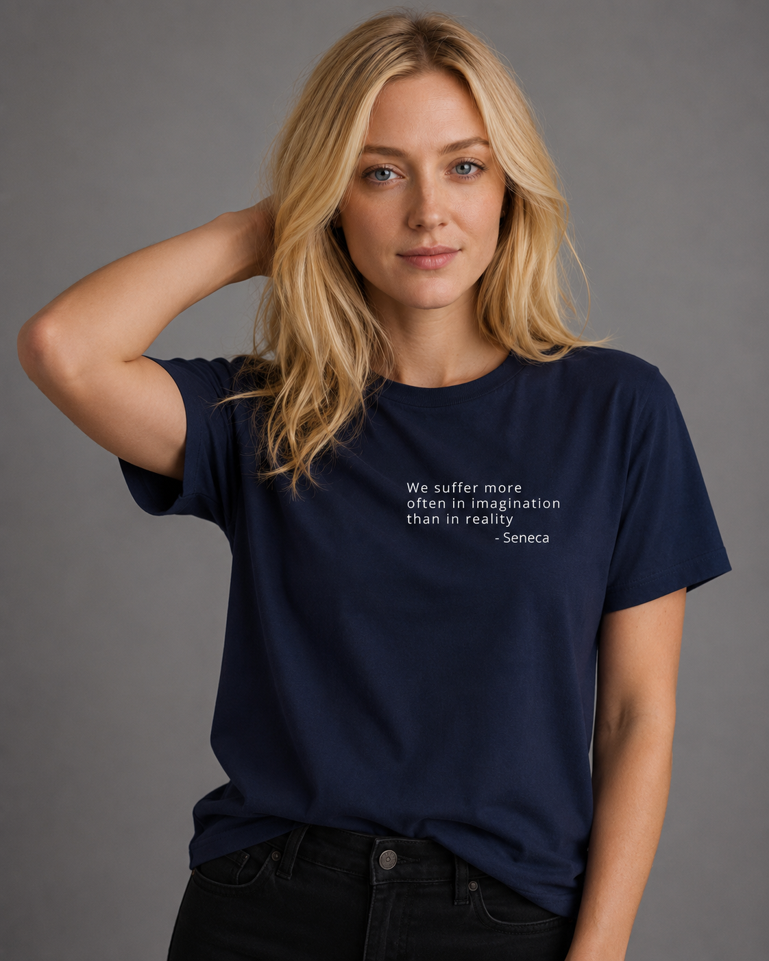 Seneca - Black & Navy Heavyweight Crewneck T-Shirt