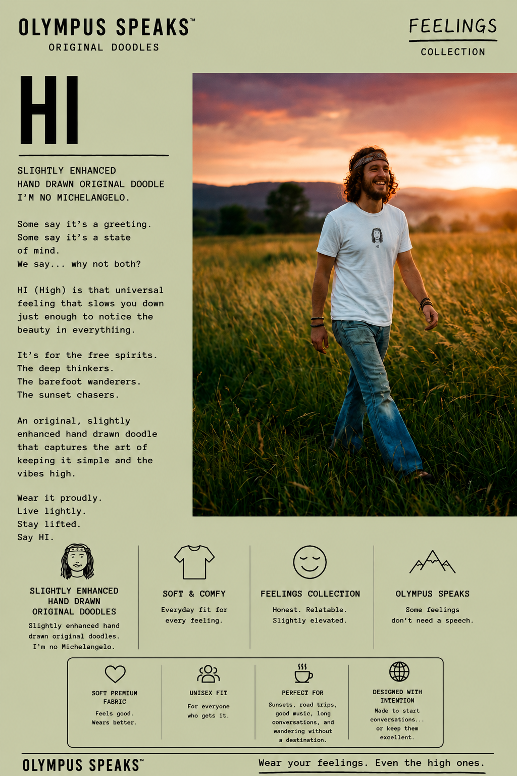 Hi - Heavyweight Unisex Crewneck T-shirt | Gildan® 5000