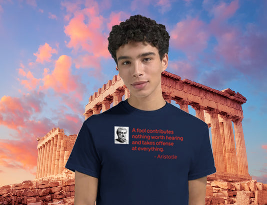 Aristotle Quote T-Shirt – 100% Cotton, Classic Fit, Everyday Wear