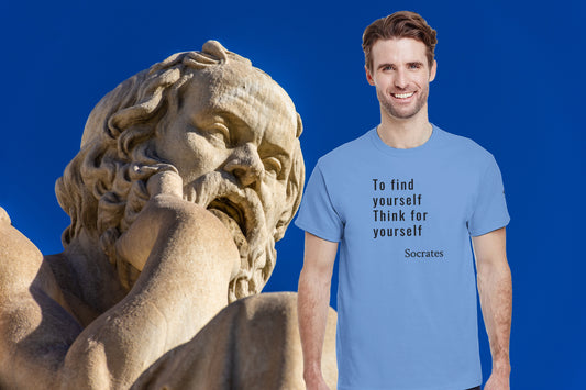 Socrates Quote Cotton T-Shirt – Classic Fit Heavyweight Tee